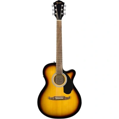Image of Fender FA 135CE Concert Acoustic Guitar, Walnut Fingerboard, Sunburst, Comes with Free Virtual Lessons