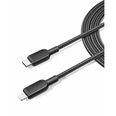 Image of Anker USB C to Lightning Cable, 310 Braided Cable(6ft, Black), MFi Certified, Fast Charging Cable for iPhone 14 Plus Pro Max 13 12 (Charger Not Included)
