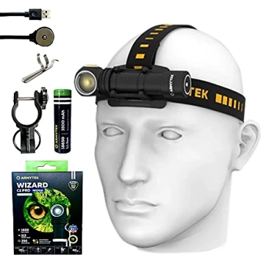 Image of Armytek Wizard C2 Pro Nichia LED Multi Flashlight 1600 Lumens Magnetic USB Charger &amp; Battery Included
