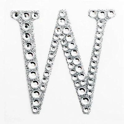 Image of 5cm Diamante Self Adhesive Glitter Sticker Letter W