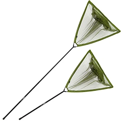 Image of Angling Pursuits 42&quot; Inch Green Carp, Pike Fishing Landing Net and 2pc Telescopic Handle Set up Pole