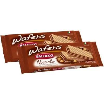 Image of Balocco Wafers Hazelnut 175G Nocciola Cream Perfect Snacks for Every Time Flavored Sandwich Biscuit Wafer (Pack of 2)
