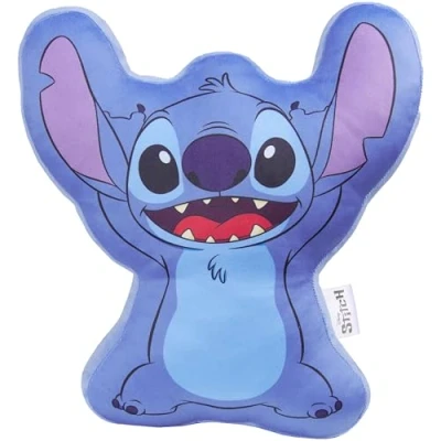 Image of Disney Stitch 3D Plush Pillow Cushions for Bed, Kids Bedroom Accessories 35 x 33cm Gifts (Blue)