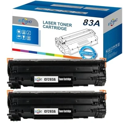 Image of ECSC Toner Cartridge CF283A / 83A For Printer, Compatible With HP LaserJet Pro M201dw M201n MFP M125a M125nw M125rnw M127fn M127fp M127fw (Black, 2 Pack)