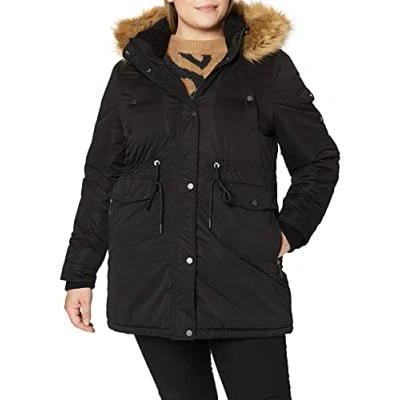 Image of Superdry Womens NADARE Microfibre Parka Jacket, Black, L (Herstellergröße:14)