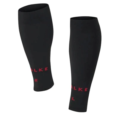 Image of FALKE Men&#039;s RU Compression Tube M TB Functional Yarn Breathable Quick Dry 1 Pair Calf Sleeve, Black (Black Mix 3010) circumference W3 new eco friendly, ONESIZE