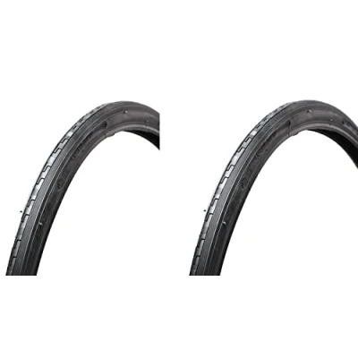 Image of Bike Tyres 27&quot; x 1 1/4&quot; Road Retro Vintage ZIG ZAG Black PAIR