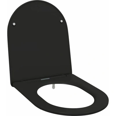 Image of vidaXL Quick Release Toilet Seat with Soft Close Duroplast Black