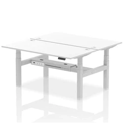 Image of Air B2B 1600x800mm Height Adjustable 2P Bench Desk CP White/Silver