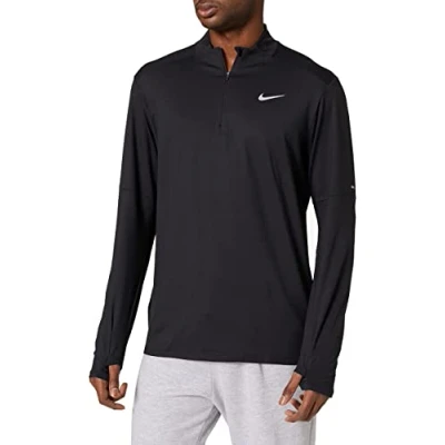 Image of Nike Performance Elmnt Long sleeved top, Men&#039;s, Size: Small, Black/silver