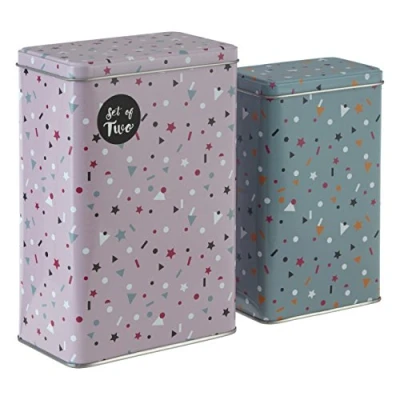 Image of Premier Housewares Tea Coffee Sugar Set Canister Purple And Storage Jars Canisters Sets For The Kitchen Cookie Biscuits
