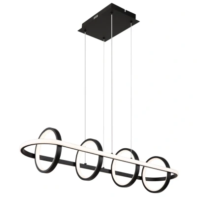 Image of Wolfhard Rings Pendant Ceiling Light Matt Black 4x LED Dimmable 2700 6000K Remote Control