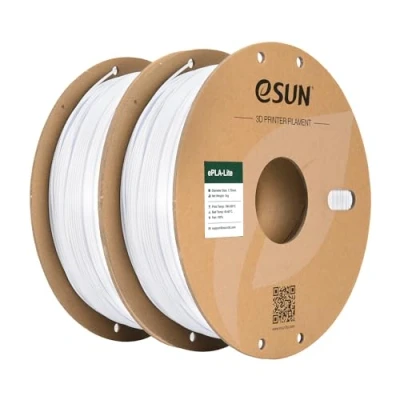 Image of eSUN PLA Filament 1.75mm, 3D Printer Dimensional Accuracy +/ 0.03mm, 1KG per Spool, 2 Spools Printing Filament,Cold White and Cold