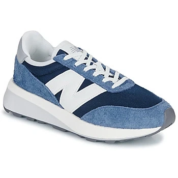 Image of New Balance U370 Unisex Trainers, Size: 4, Navy Leather and textile
