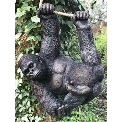 Image of Animal Crackers Swinging GORILLA climbing rope garden ornament decoration monkey ape lover gift