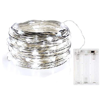 Image of BOLWEO 10ft/3M 30LEDs Cool White LED String Light,Battery Operated Christmas Tree Decoration Lights,Waterproof Copper Wire Lighting for Outdoor Indoor Home Garden Bedroom