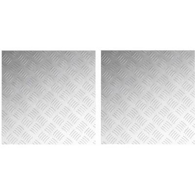 Image of vidaXL Aluminum Checker Plates 2 pcs Non Slip 50x50 cm