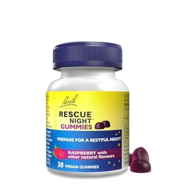 Image of Rescue Night Gummies (30 Pack), Raspberry Flavour with Flower Essences, for A Serene Sleep