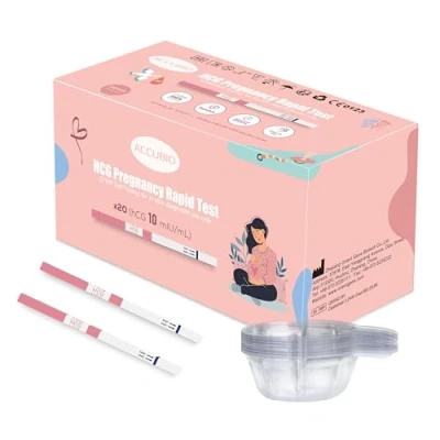 Image of Pregnancy Test Strips, hCG Early Detection Home Test, Sensitive &amp; Over 99% Accurate, 20 Count Individually Wrapped with Urine Cups, Rapid Prenancy Tests Kit 5mm Wider 10mIU/mL