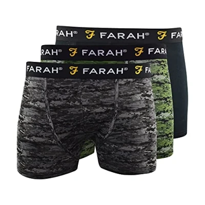 Image of Mens Boxers Shorts (3 Pack) Farah Multipacked Underwear Gift Set, Trunk(S,Hidden)