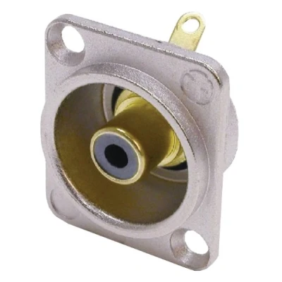 Image of Neutrik NF2D Professional D Plate Mounted Phono Chassis Socket With Gold Terminals and Colour Cod