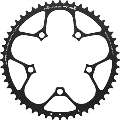 Image of Spécialités TA Unisex&#039;s Nerius 11 Speed Campagnolo Compact 110pcd Offset Chainring, Black, Outer 53t