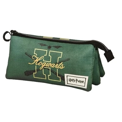 Image of Harry Potter Howarsity ECO Triple Pencil Case, Green, 23 x 11 cm
