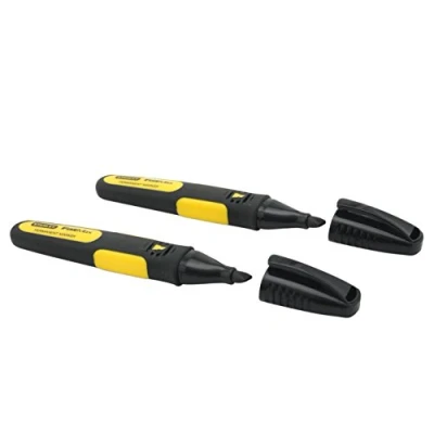 Image of Stanley 0 47 314 FatMax Chisel Tip Marker (Pack of 2) Black