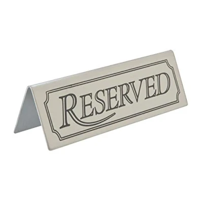 Image of Reserved Table Sign Stainless Steel