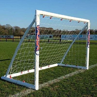 Image of Samba 6 x 4ft Fun Football Goal with Locking System Garden Posts, Complete Net, Clips and Pegs