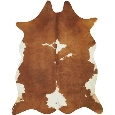 Image of andiamo Amarillo Cowhide Rug Faux Fur Bedroom Living Room in Photo Print 125 x 155 cm Brown/Black