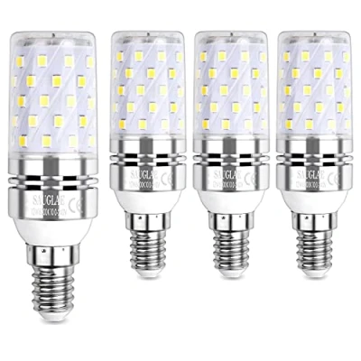 Image of Sauglae LED Corn Bulbs, E14 Small Edison Screw, 12W, 1450Lm, 6000K Daylight White, Not Dimmable, Pack of 4