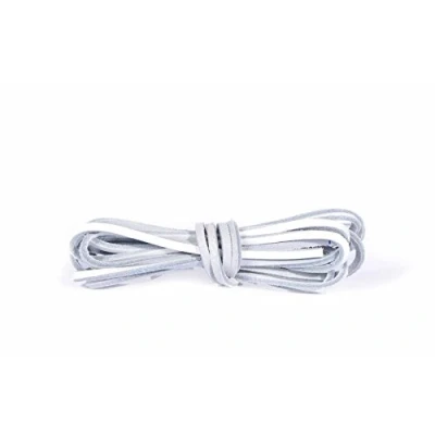 Image of Kaps leather laces, 100% genuine quality shoe boot made in Europe (140 cm 55 inch 8 to 10 eylet pairs / 01 white)