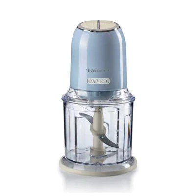 Image of Ariete 438/05 Vintage Mini Chopper, 400W, 600ml Graduated Beaker, 2 Speeds, Stainless Steel Blades, Blue