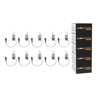 Image of Tek Automotive H3 Bulb 453 Halogen Headlight Bulbs Headlamp Cornering Fog Light Car 12V 55W PK22S Pack of 10