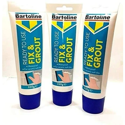 Image of Bartoline 3 x PCS Ready to USE FIX &amp; Grout Ceramic Tiles Waterproof 330G Adhesive