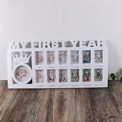Image of My First Year Baby Photo Frame Picture Frames Album Hand and Footprint Kit Keepsake 1 12 Months Multi Display Gift for New Mums Dads