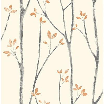 Image of Urban Walls UW24775 Scandi Tree Sidewall, Orange