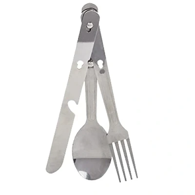 Image of PMS International Stainless Steel 3 Piece Cutlery Set Summit Camping / Outdoor Eating Drinking Gear