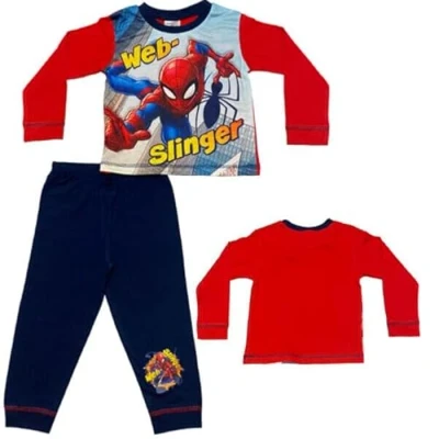Image of Marvel Boys Spiderman Web Slinger Pyjamas. Ages 18 Months To 5 Years (18 24 Months) Multicolor