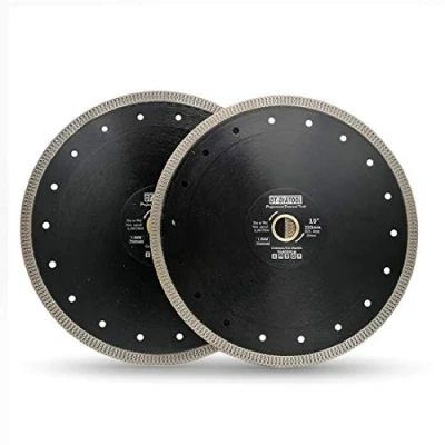 Image of DT DIATOOL Diamond Saw Blade 2PCS 10 Inch / 250mm Cutting Disc with X Mesh Turbo for Porcelain Tile Marble Ceramic Granite