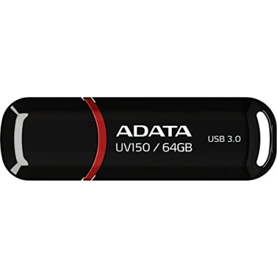 Image of ADATA UV150 64GB USB 3.0 Snap on Cap Flash Drive, Red (AUV150 64G RRD)