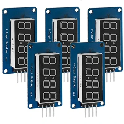 Image of AZDelivery 5 x 4 Digits 7 Segment Digital Tube TM1637 LED Display Module with Clock compatible Arduino and Raspberry Pi including E Book!