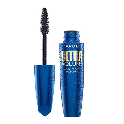 Image of Avon Ultra Volume Waterproof Mascara Blackest Black, with Exclusive Amplifibre Technology for Full Lash that Lasts all Day, 10ml