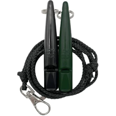 Image of ACME Dog Whistle No. 210.5 with Band Double Pack 2 Whistles Including Bands Ideal for Recall Loud and Far reaching (Black + Forest Green)