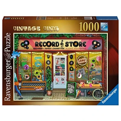 Image of Ravensburger Vintage Vinyl Nostalgic Jigsaw Puzzle for Adults and Kids Age 12 Years Up 1000 Pieces