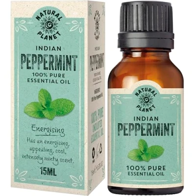Image of Natural Planet Peppermint Essential Oil 15ML 100% Pure &amp; Undiluted Therapeutic Grade Cruelty Free