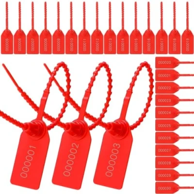 Image of Fegtrtyoa 300 Pcs Plastic Tamper Seals, Numbered Zip Ties Security Tags Seals Disposable Self Locking Signage 250mm