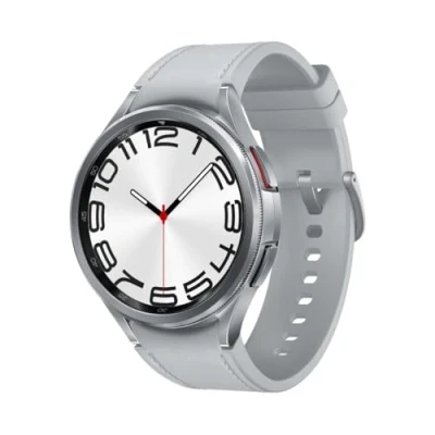 Image of Samsung Galaxy Watch6 Classic Smart Watch, Fitness Tracker, Bluetooth, 47mm, Silver, 3 Year Extended Warranty (UK Version)