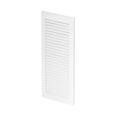 Image of Awenta Plastic Air Vent Grille Cover 150x310mm 6x12 inch, White with Insect Grid Fly Net, Screw Hole Covers for Better Look